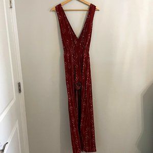 Red Tribal Print Romper